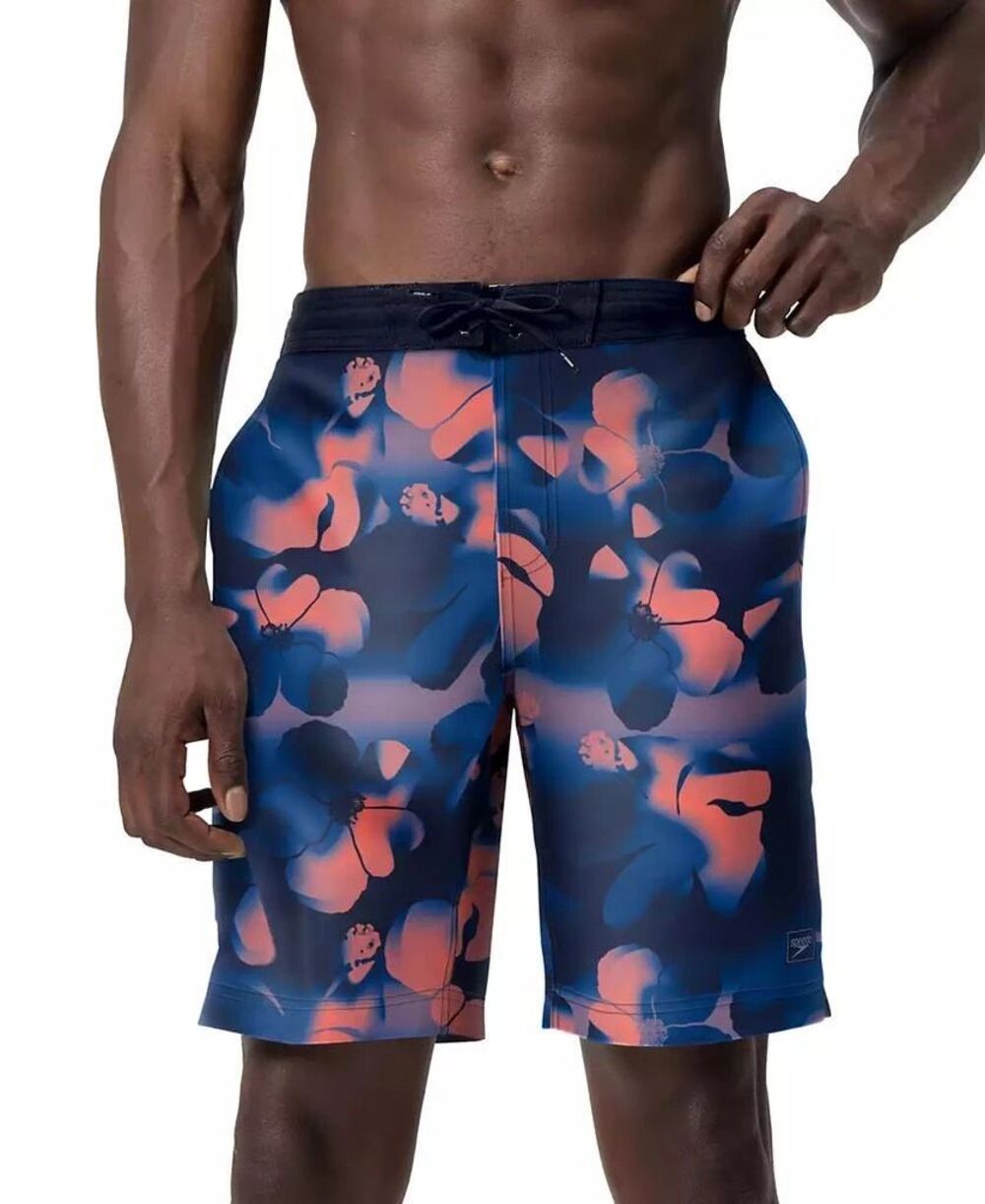 Speedo Bondi Basin Abstract Print Drawstring 9" Boardshorts Coral Sands Medium